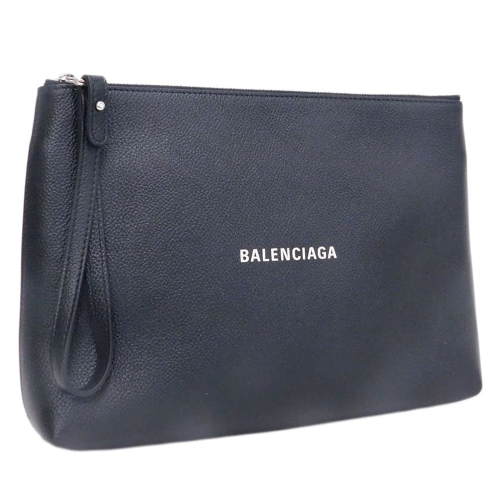 Balenciaga Clutch Bag Black Leather Use